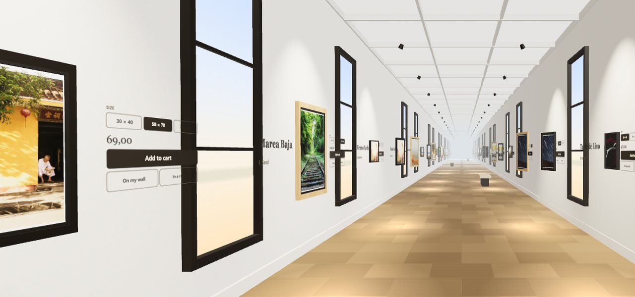 Artwork label in InGallery with the Add to cart and On my wall buttons